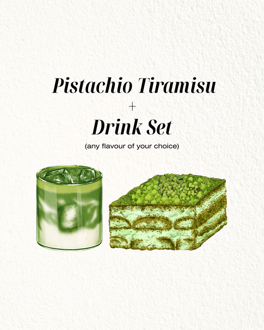 Pistachio Misu + Drink Set