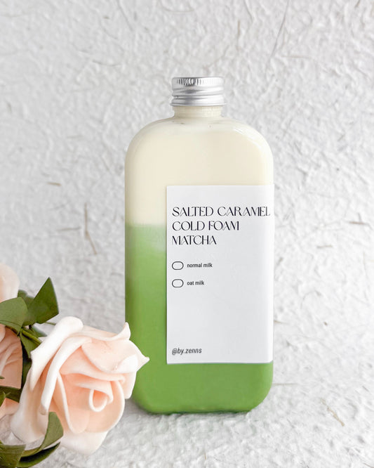 Salted Caramel Cold Foam Matcha Latte
